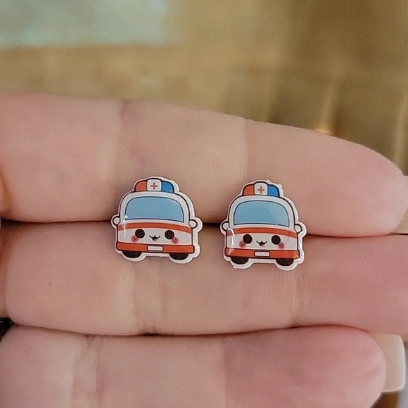 EMT Ambulance Stud Earrings - Picture 5 of 7